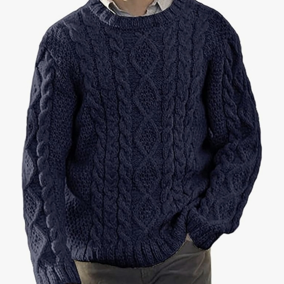 Oscar de la Renta Other - Oscar de la Renta Cable knit Sweater Sz.XL Navy NWT